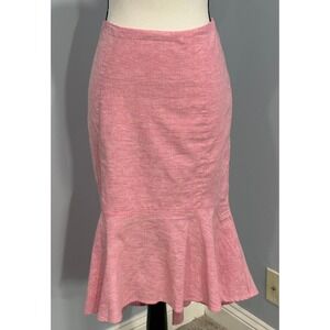 7th Avenue Pink Linen Blend High Low Mermaid Skirt Womens 8 Coquette Balletcore